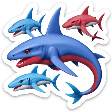 Genesect-Garchomp-Koraidon-Salamence-Latios-Sharpedo-fusion sticker
