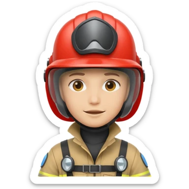 helmeted responder character sticker