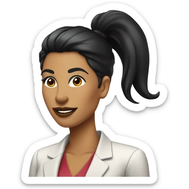 executive latina woman with slick back ponytail black hair  sticker