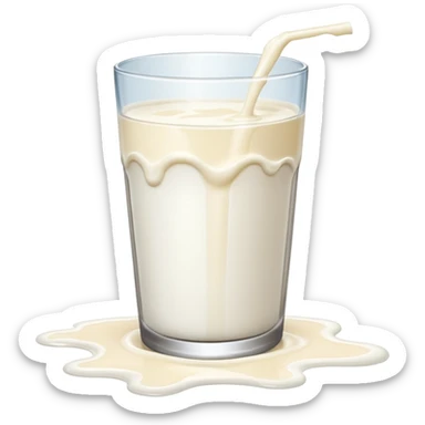 glass of milk spill on floor sticker