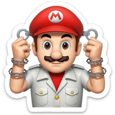 Mario with handcuffs sticker