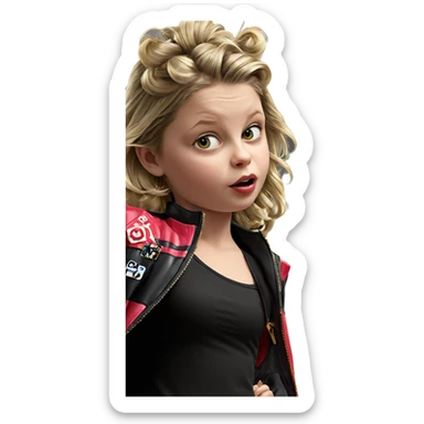 blonde girl in stylish jacket sticker