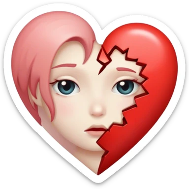 One half of a broken heart sticker