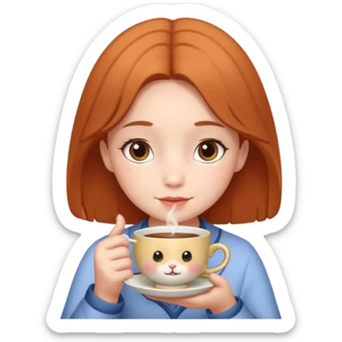 Labubu holding a teacup, charming and clear sticker