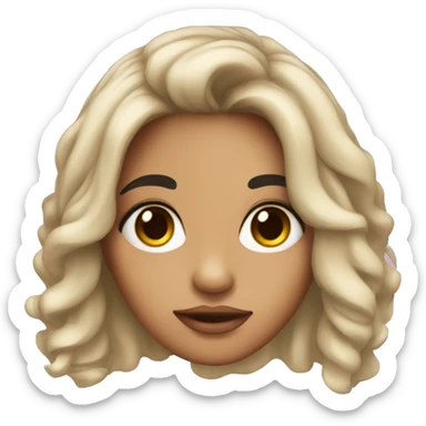 Pretty hispanic girl with big eyes and black hair sticker