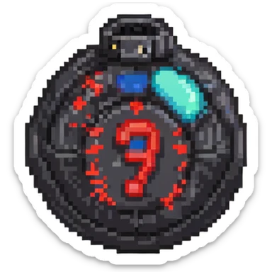 Digital bomb with timer display, round black bomb body, red countdown numbers, pixel art style sticker