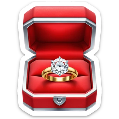 diamond ring in a red box sticker