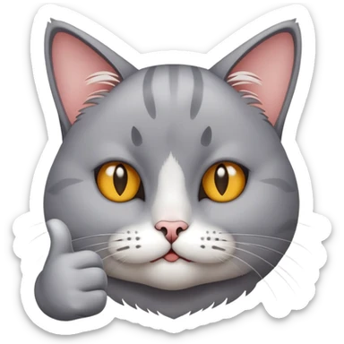 Sad cat giving thumbs up sticker