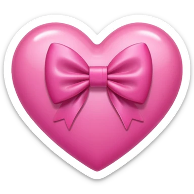 pink heart with bow in it  sticker