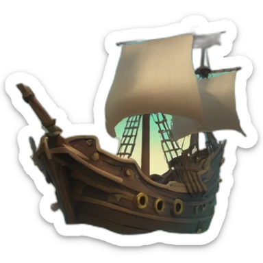 A pirate ship from sea of thieves sinking sticker