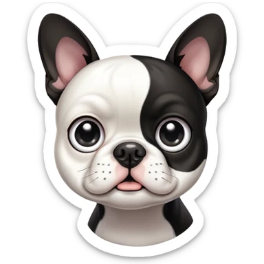 boston terrier with really big eyes sticker