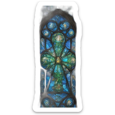 stained glass cathedral window sticker