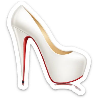 High heel white pantent louboutin sticker