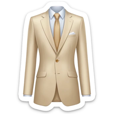elegant silk pale beige business suit sticker