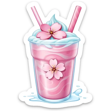 Pastel pink Cherry Blossom Sakura Slushie  sticker