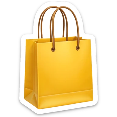 Flat emoji of the yellow shopping bag.
Keep original shape, remove text.
Apple-style, simple and clean.
Transparent background. sticker
