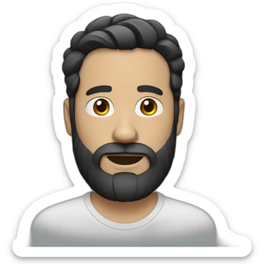 bearded white man with short black hair sticker