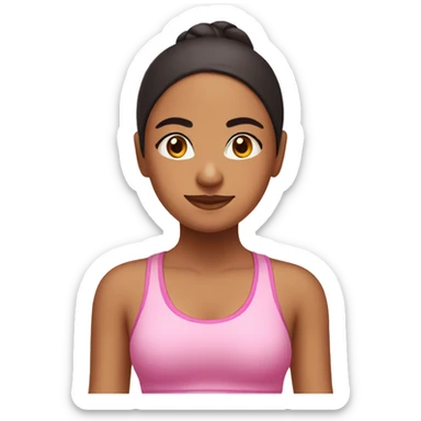 hispanic girl going yoga in a pink set sticker