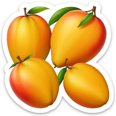 ripe juicy mango fruit sticker