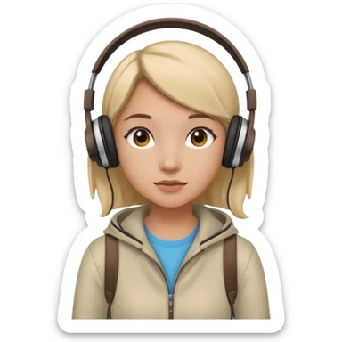girl walking with music sticker