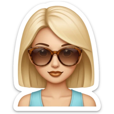 A woman wear sunglasses  sticker