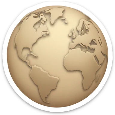 beige globe  sticker