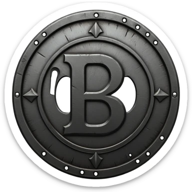 Minimal emoji, gothic metal coin made of black steel, engraved number 2 at the center, ancient industrial aesthetic, worn metal texture, no glow, no neon, flat emoji design, centered, transparent background sticker