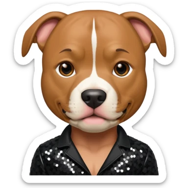 Pitbull, Rapper with black sequin outfit sticker