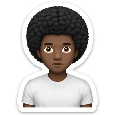 man with black afro hair and black skin sticker