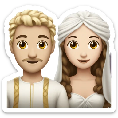 Romeo with white skin and Juliet with white skin sticker
