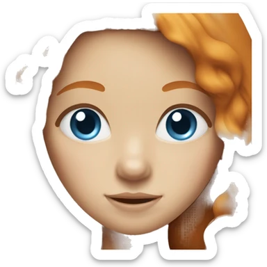 Ginger girl with long hair and blue eyes  sticker