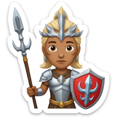 Mermaid with Trident – Warrior brown skin, blonde hair mermaid with weapon sticker