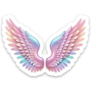 Tiny, mini, so small, soft pink, sparkly angel wings sticker