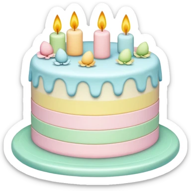 easter pastel cake sticker