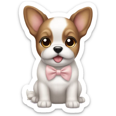 cutest dog ever with white bow sticker