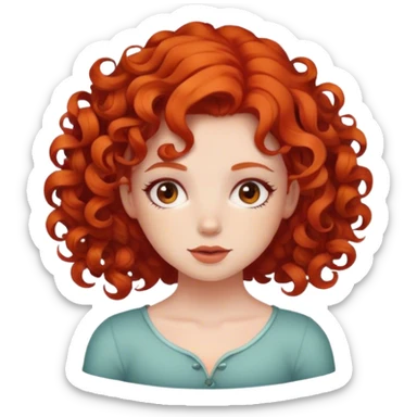 Red head girl with curls sticker