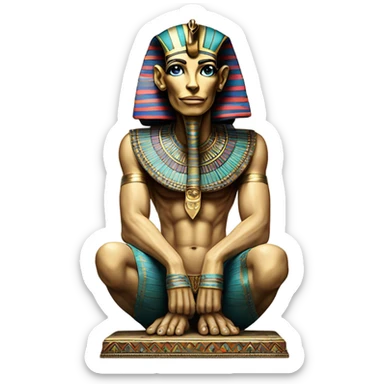 colourful statue of egypt god with cobra
face sticker