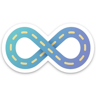 An infinity symbol shaped road, add a gradient and a little texture. sticker