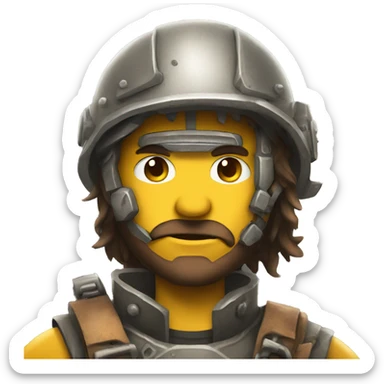 post apocalyptic builder in scrap armor sticker