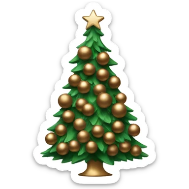 Christmas tree with bronze balls sticker