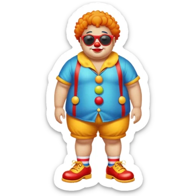 Fat boy with shades & clown shoes sticker