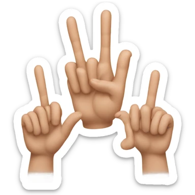 three fingers up, little and the two ather midles sticker