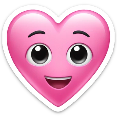 Pink bubbly heart with face ￼  sticker
