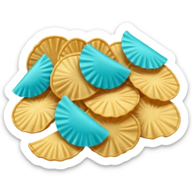 turquoise colored potato chips sticker