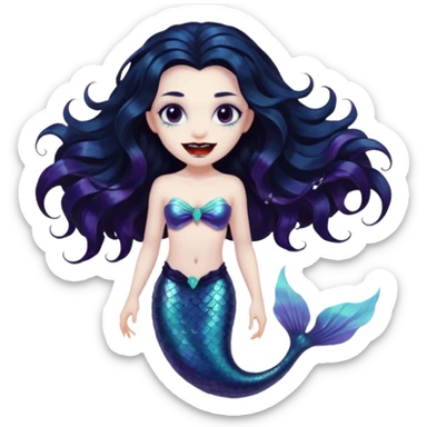 Black vampire mermaid sticker