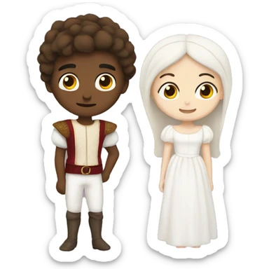 Romeo with white skin and Juliet with white skin sticker