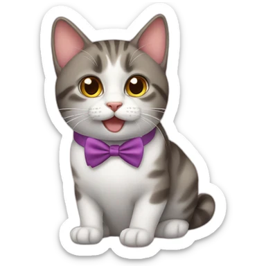cat with a bow tie sticker
