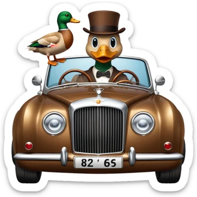Duck driving Bentley  sticker