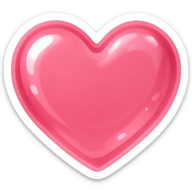 heart with a pink translucent jelly look, clean digital illustration, no background sticker