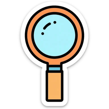 decorative magnifying glass sticker